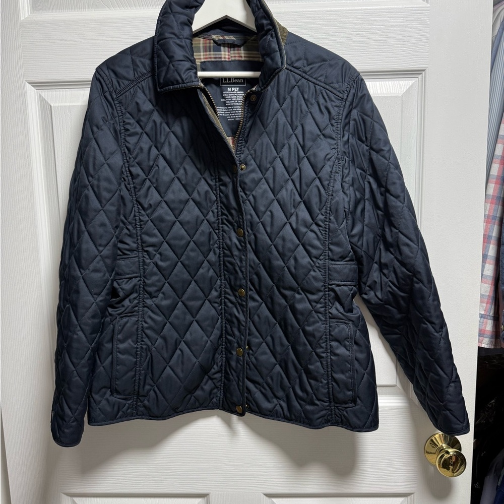 L.L. Bean Women's Dark Blue Quilted Utility Jacket